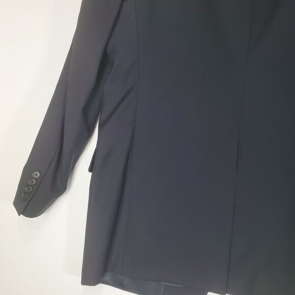 HICKEY FREEMAN Mens Sport Coat SZ 40R 100% Wool 2 Button Black Stripe Lined Vent - Picture 12 of 13